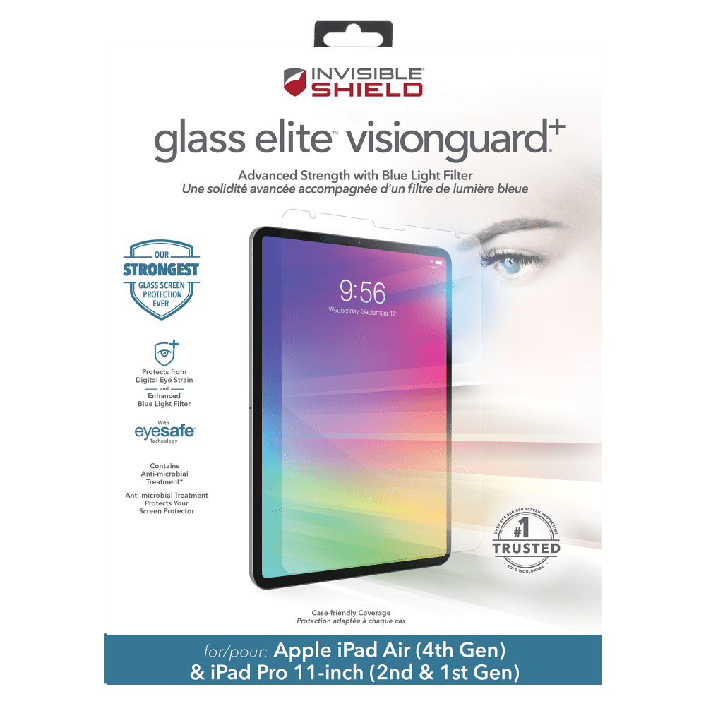 ZAGG InvisibleShield Glass Elite VisionGuard Plus Glass Screen Protector for Apple iPad Pro 11 (2022 / 2021) / Air 10.9 / Air 2022 by ZAGG