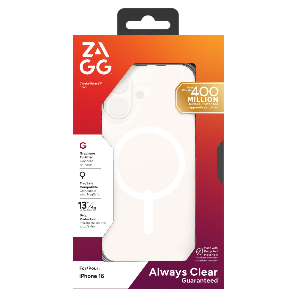 ZAGG Crystal Palace Snap MagSafe Case for Apple iPhone 16-Clear by ZAGG