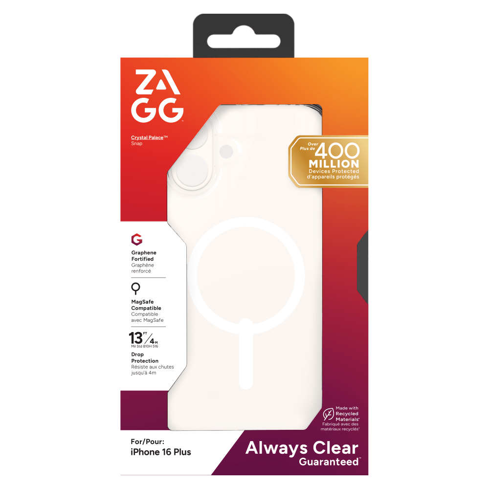 ZAGG Crystal Palace Snap MagSafe Case for Apple iPhone 16 Plus-Clear by ZAGG