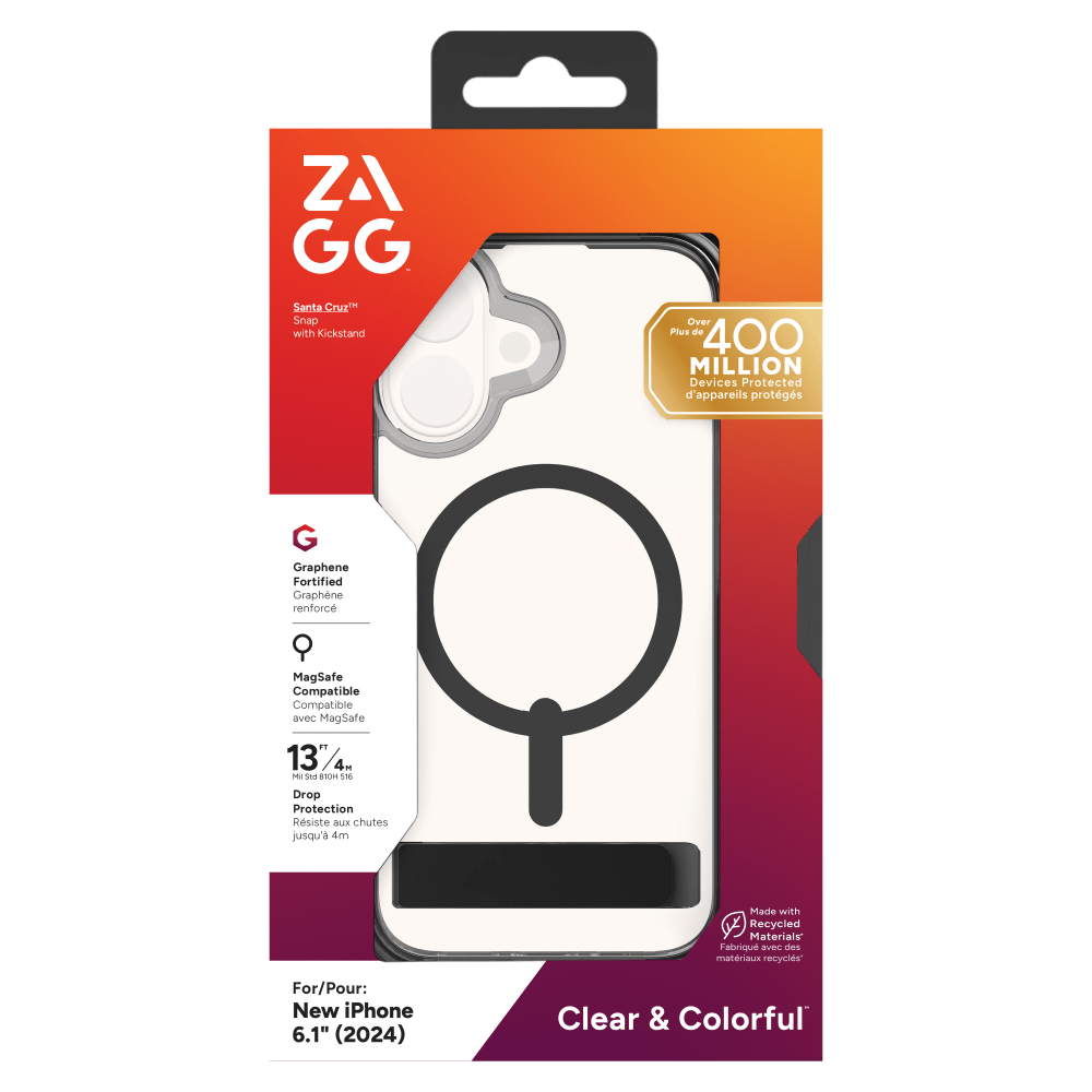 ZAGG Santa Cruz Snap MagSafe Case with Kickstand for Apple iPhone 16-- by ZAGG