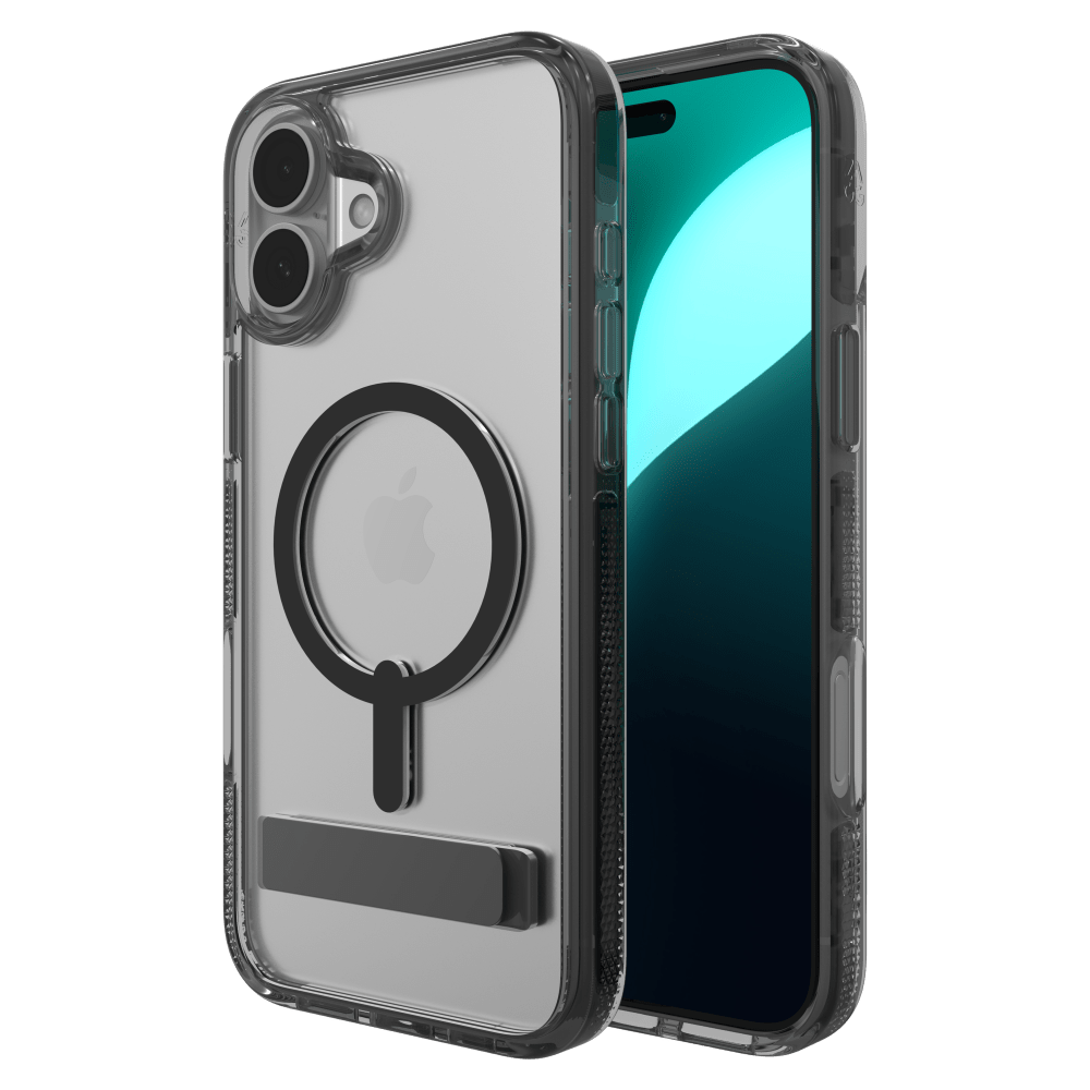 ZAGG Santa Cruz Snap MagSafe Case with Kickstand for Apple iPhone 16 Plus-Black