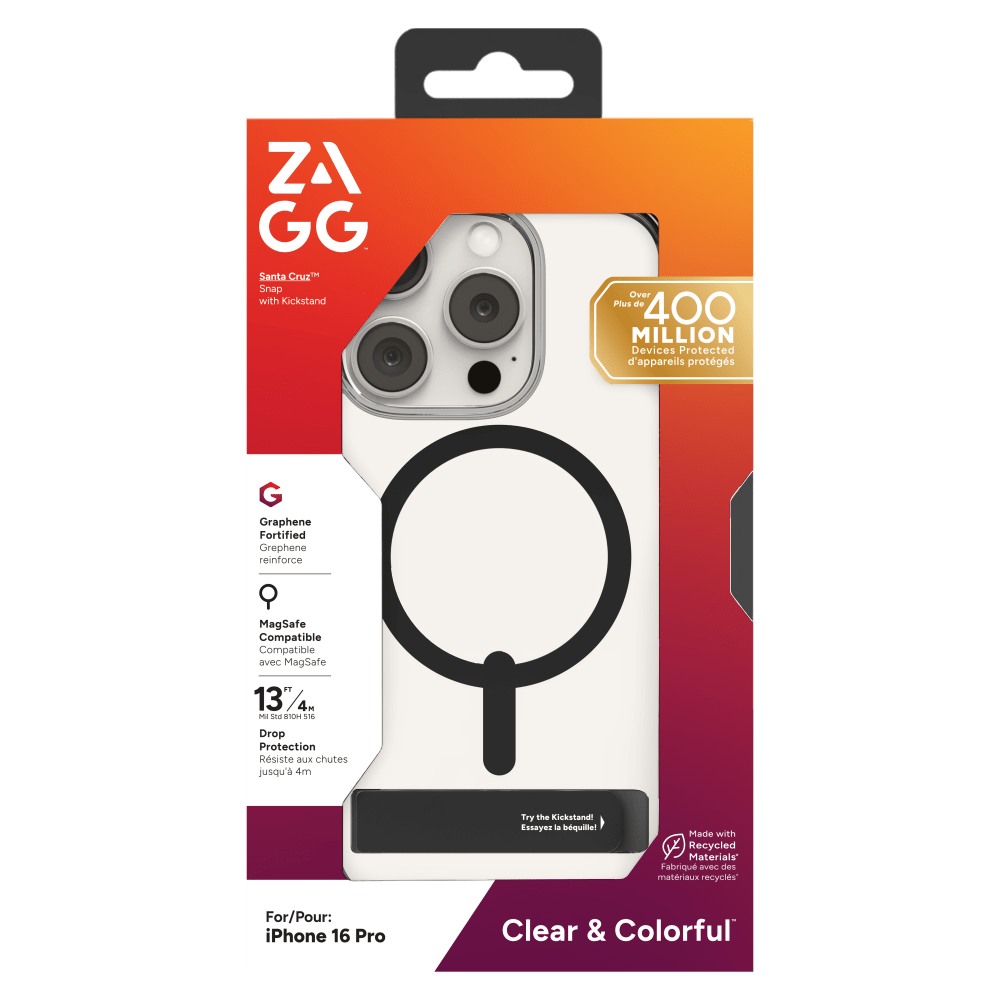 ZAGG Santa Cruz Snap MagSafe Case with Kickstand for Apple iPhone 16 Pro-- by ZAGG