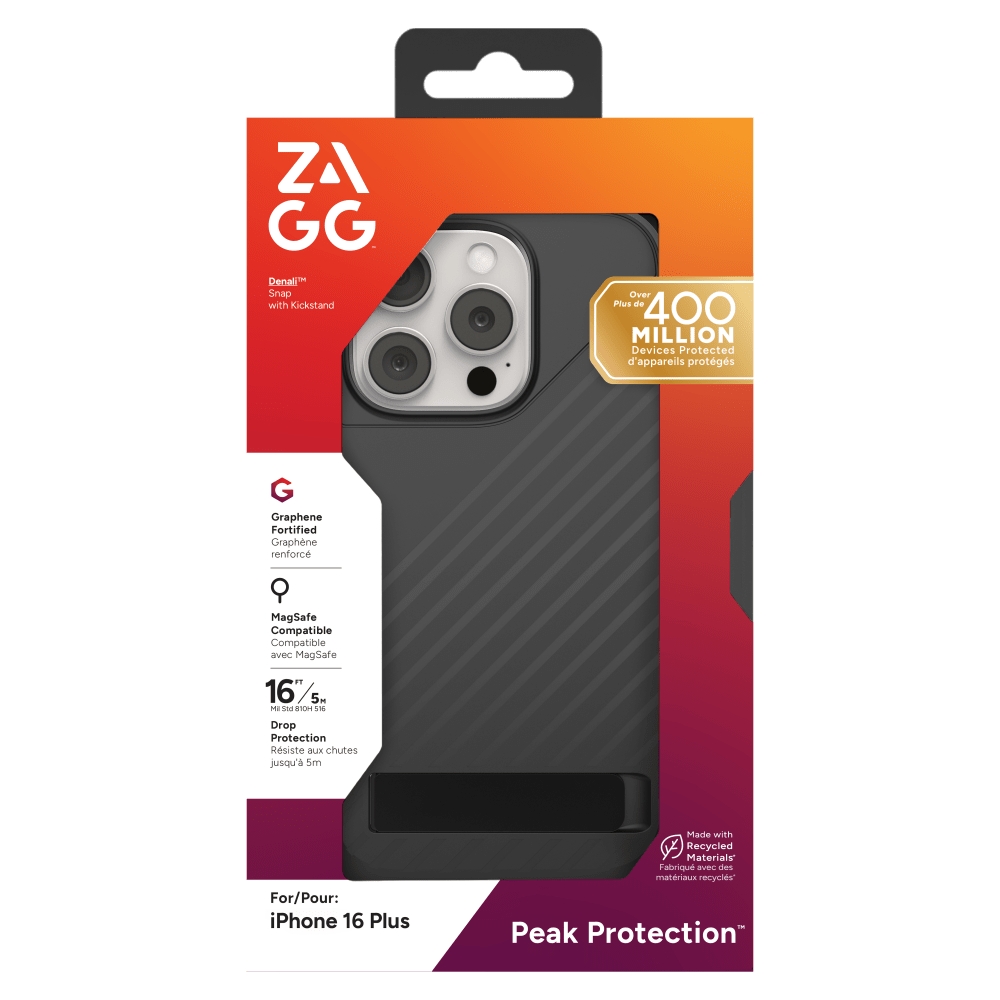 ZAGG Denali Snap MagSafe Case with Kickstand for Apple iPhone 16 Plus-- by ZAGG