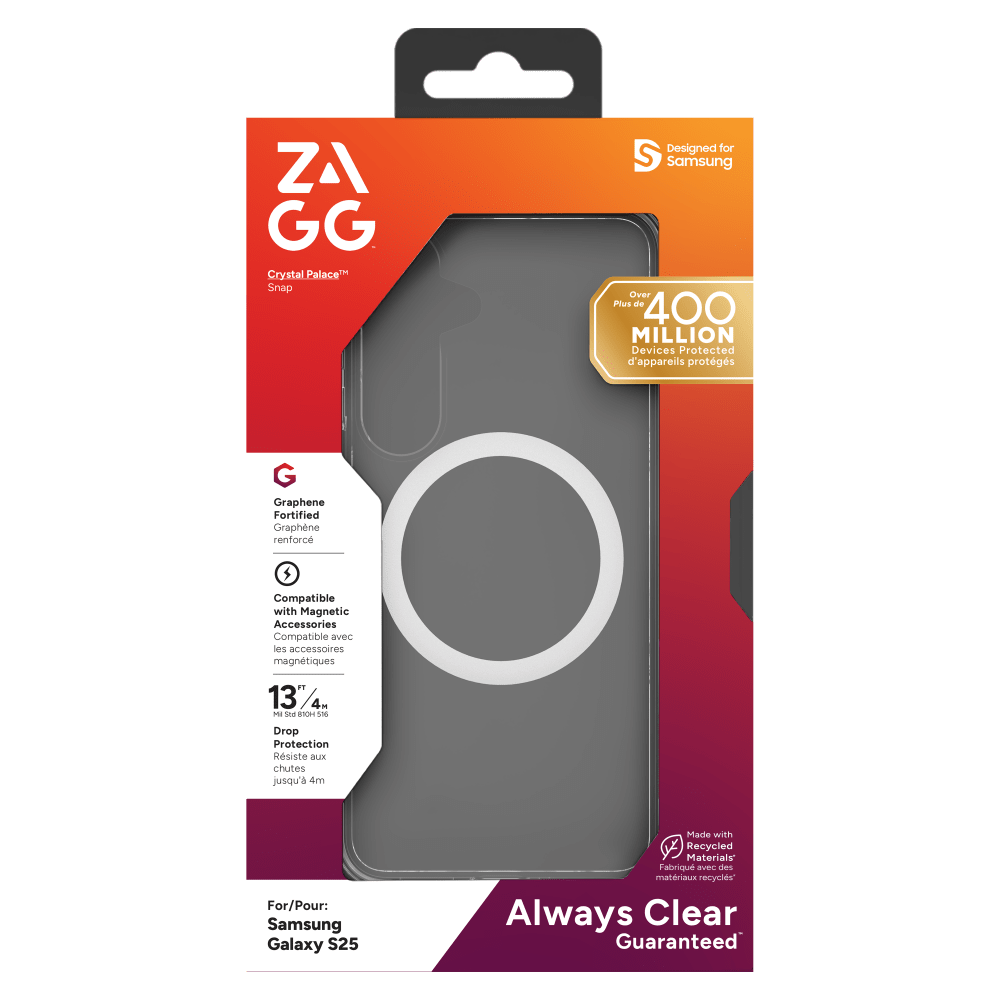 ZAGG Crystal Palace Snap MagSafe Case for Samsung Galaxy S 2025 Small-Clear by ZAGG