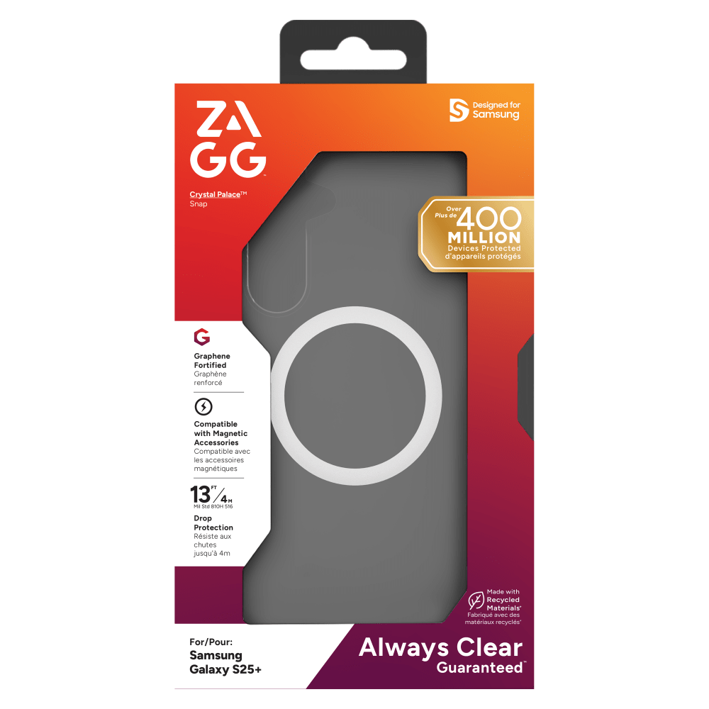 ZAGG Crystal Palace Snap MagSafe Case for Samsung Galaxy S 2025 Medium-Clear by ZAGG