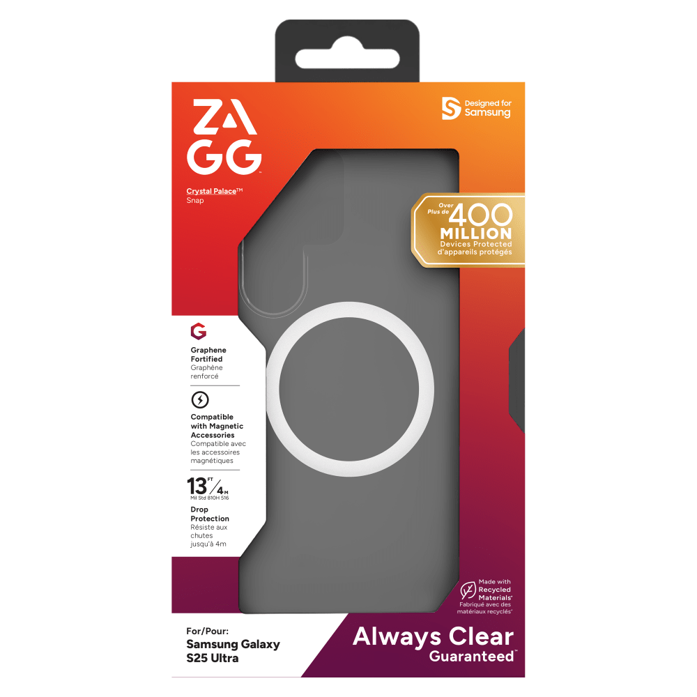ZAGG Crystal Palace Snap MagSafe Case for Samsung Galaxy S 2025 Large-Clear by ZAGG