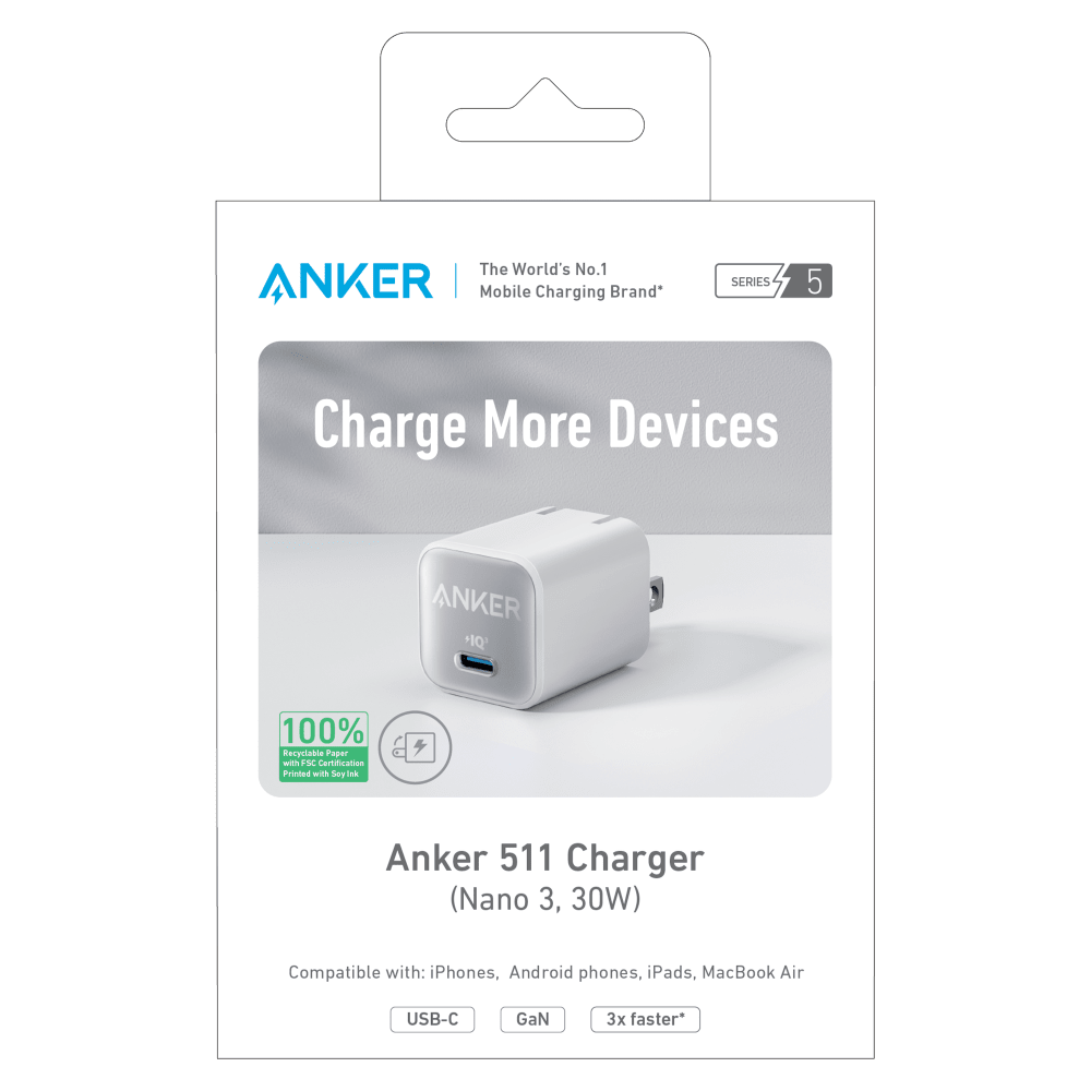 Anker 511 Nano Wall Charger 30W-White by Anker