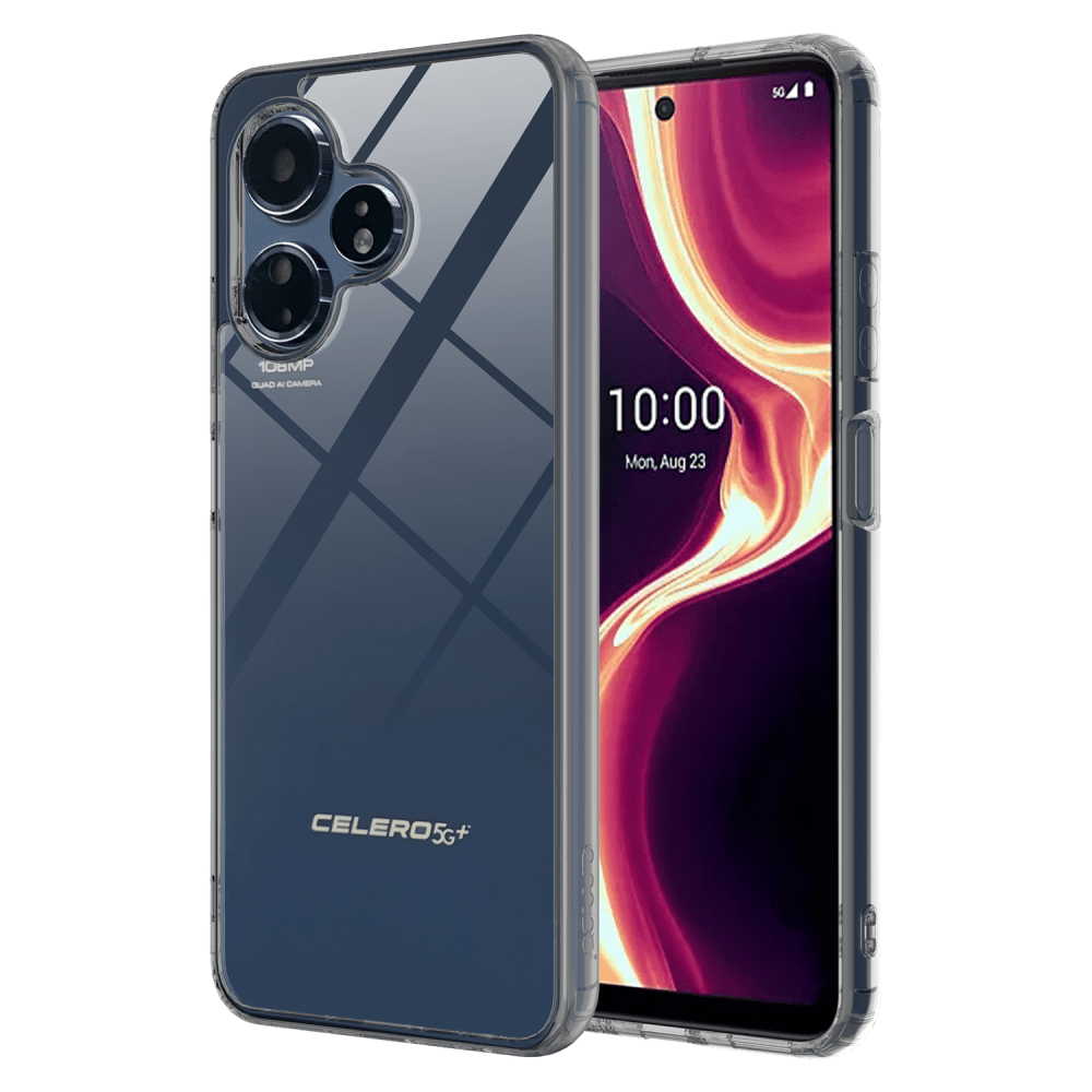 AMPD TPU / Acrylic Crystal Clear Case with Black Bumper for Celero 5G Plus (Gen 3)-Black by AMPD