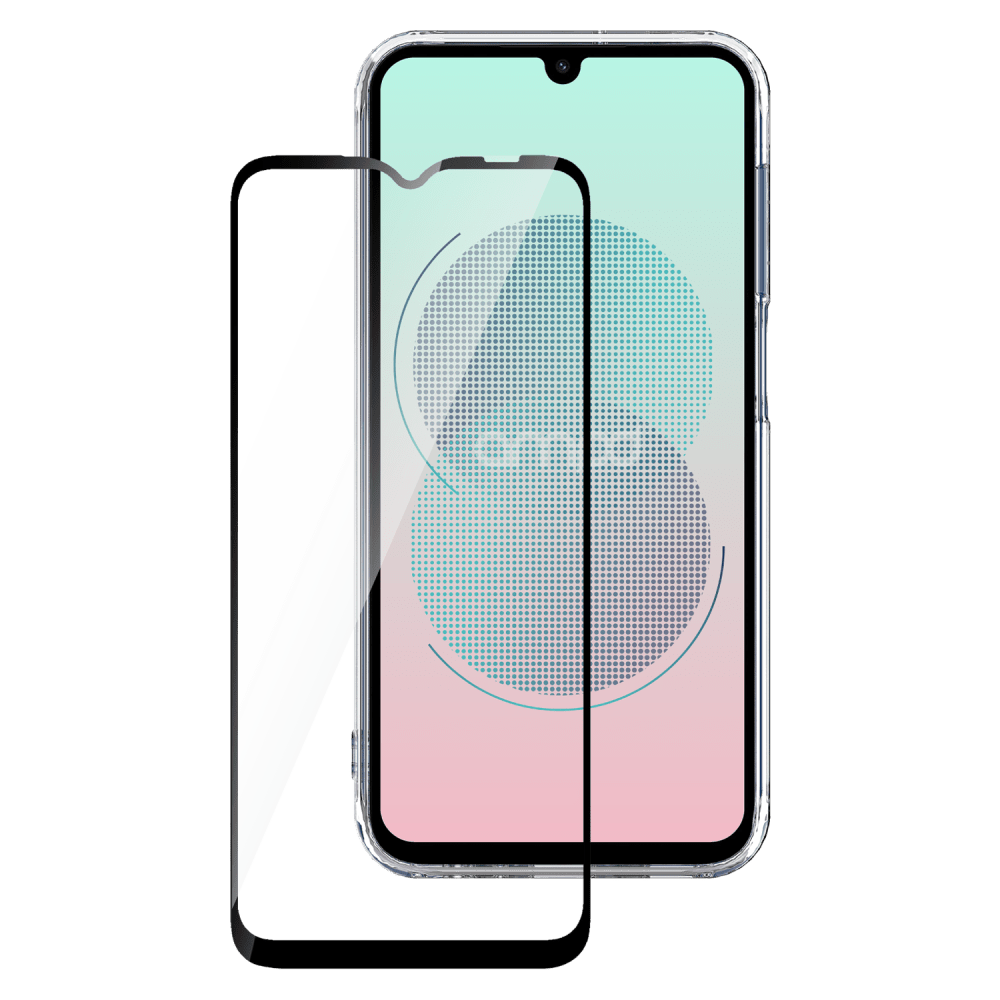 AMPD 3D Full Faced Impact Glass Screen Protector with Black Border for Samsung SGA355G-Clear