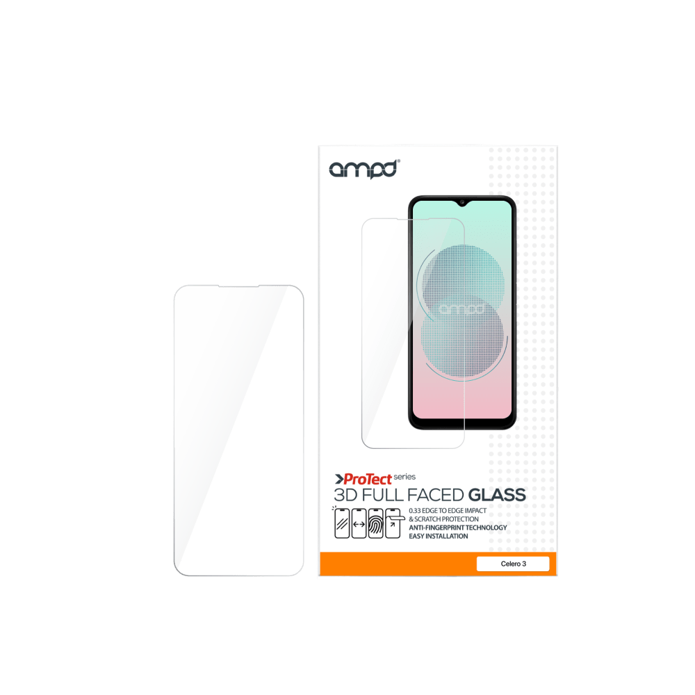 AMPD 0.33 Hardened Tempered Glass Screen Protector for Boost Celero 5G (Gen 3)-Clear by AMPD