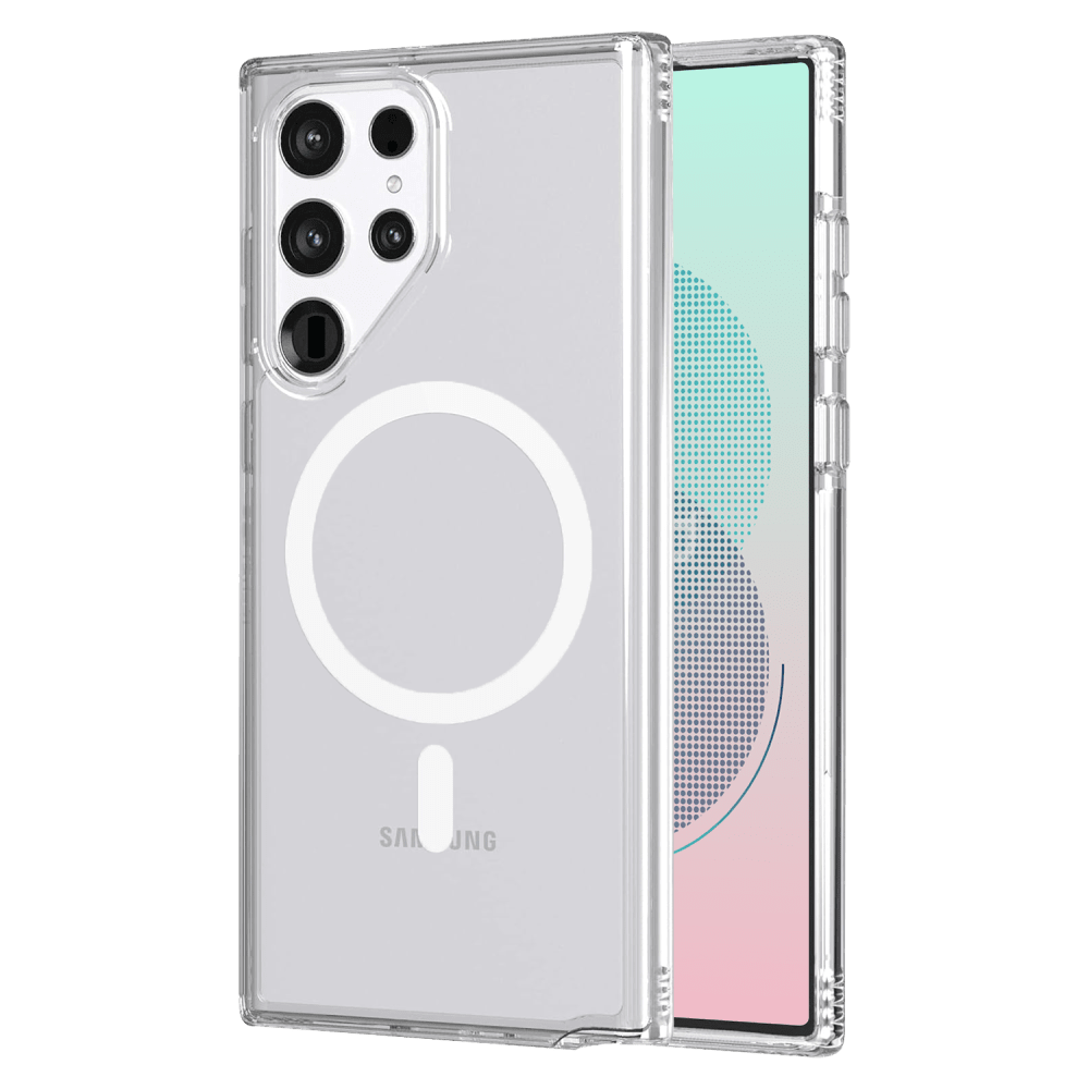 AMPD TPU / Acrylic Crystal Clear MagSafe Case for Samsung Galaxy S22 Ultra-Clear by AMPD