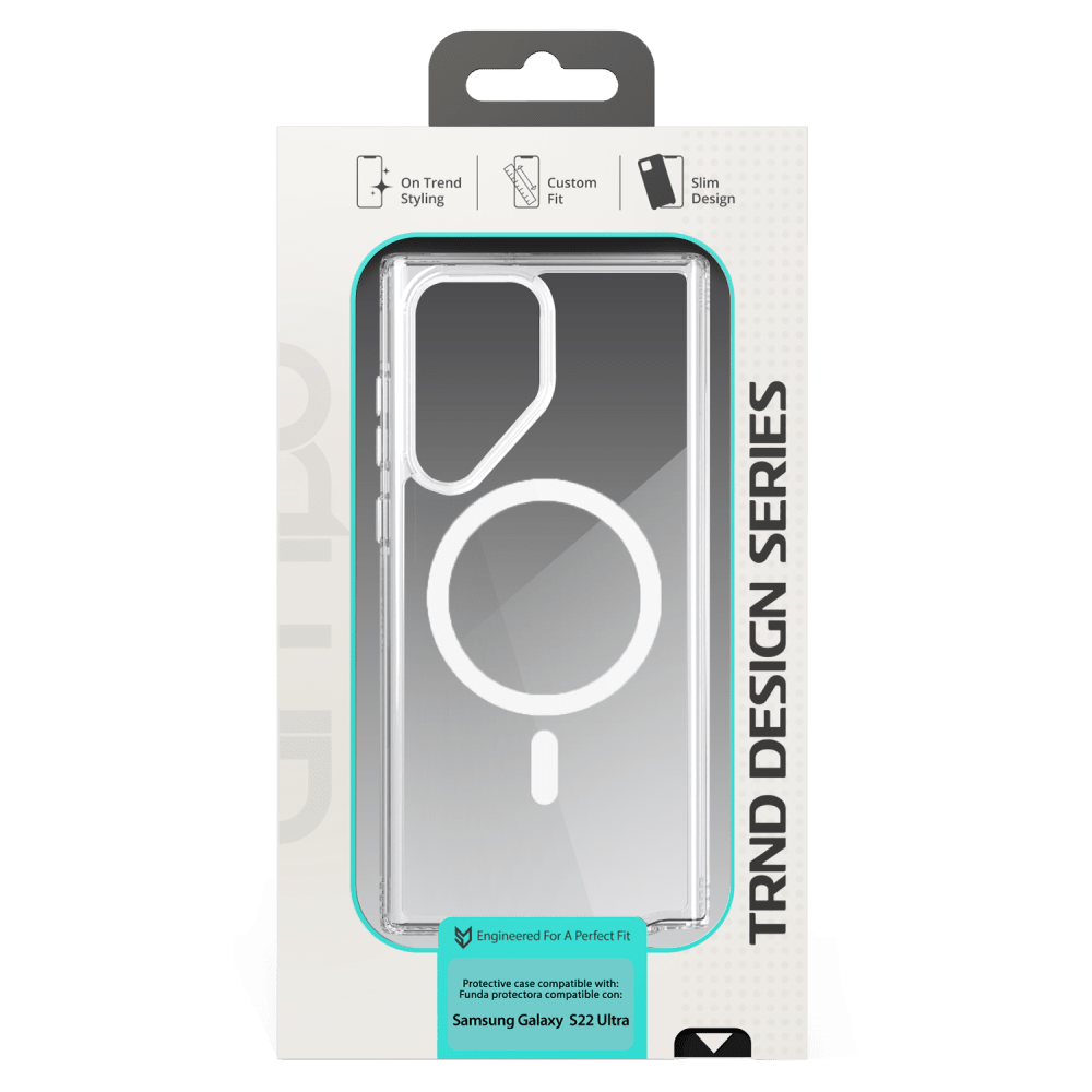 AMPD TPU / Acrylic Crystal Clear MagSafe Case for Samsung Galaxy S22 Ultra-Clear by AMPD