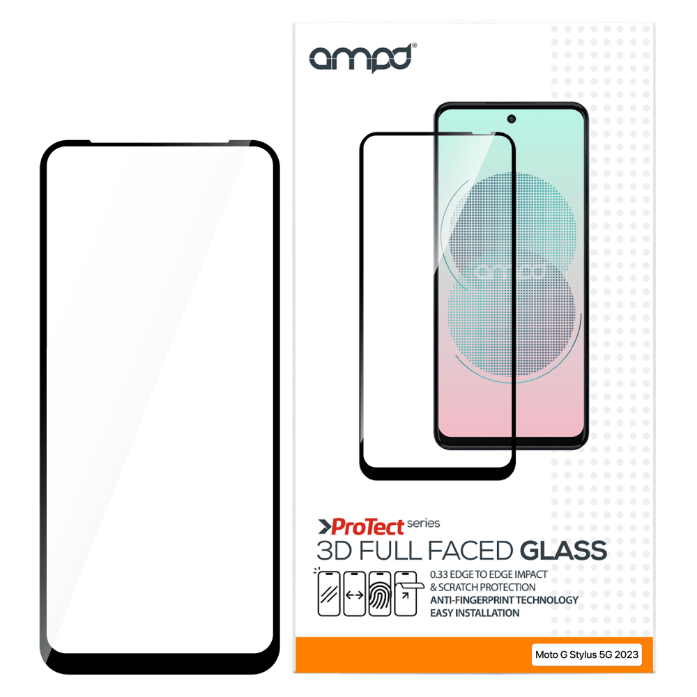 AMPD 3D Full Faced Tempered Glass for Motororla Moto G Stylus 5G (2024)-Clear by AMPD