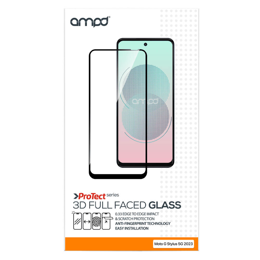AMPD 3D Full Faced Tempered Glass for Motororla Moto G Stylus 5G (2024)-Clear by AMPD