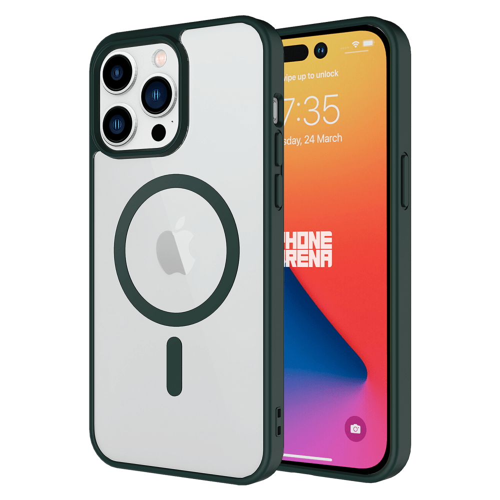 AMPD TPU / Acrylic Hard Shell MagSafe Case with Colored Bumper for Apple iPhone 15 Pro Max-- by AMPD