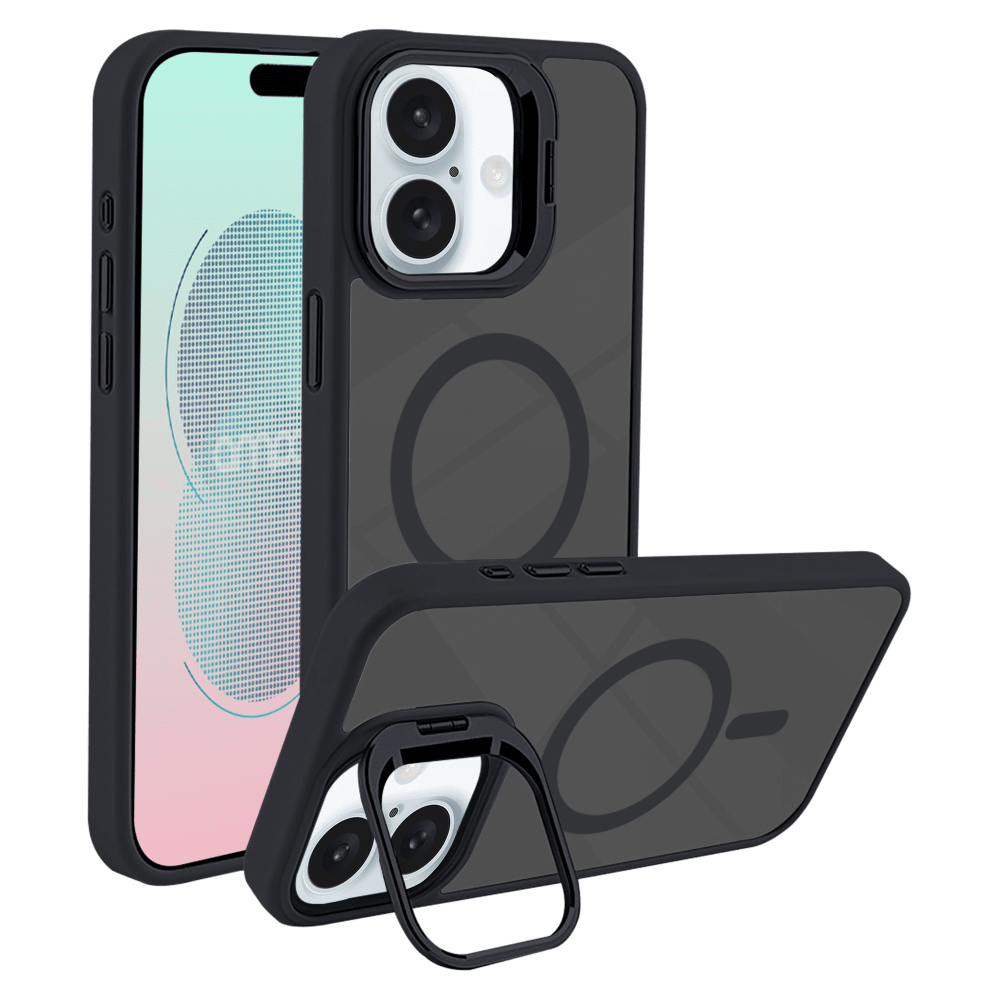 AMPD Acrylic Smoke CamKick MagSafe Case for Apple iPhone 16-Black