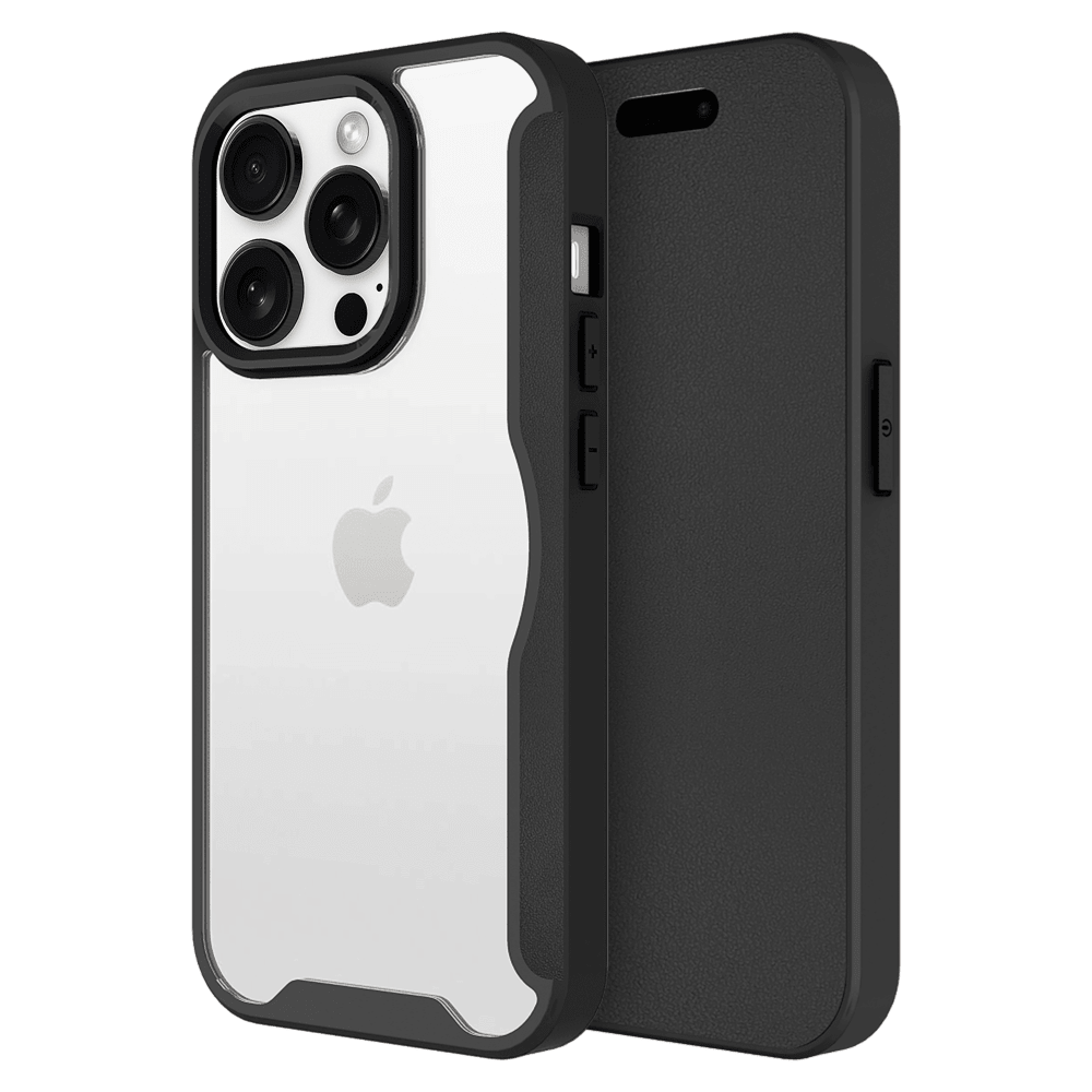 AMPD TPU / Acrylic Wallet Flip MagSafe Case for Apple iPhone 16 Pro Max-Black