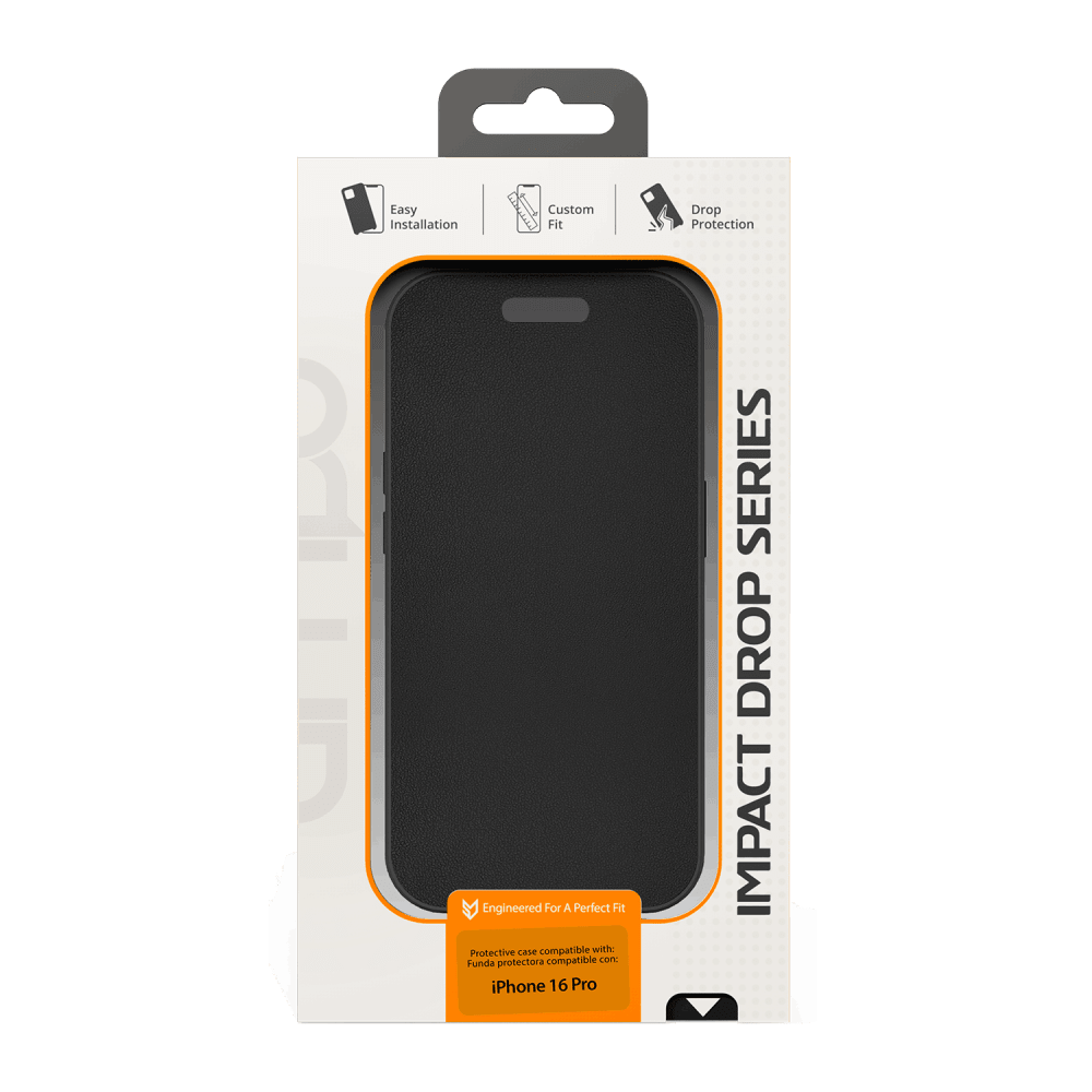 AMPD TPU / Acrylic Wallet Flip MagSafe Case for Apple iPhone 16 Pro-- by AMPD