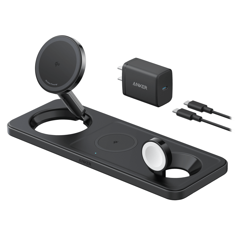 Anker Qi2 15W 3 in 1 MagGo Wireless Charging Station with 40W Charger by Anker
