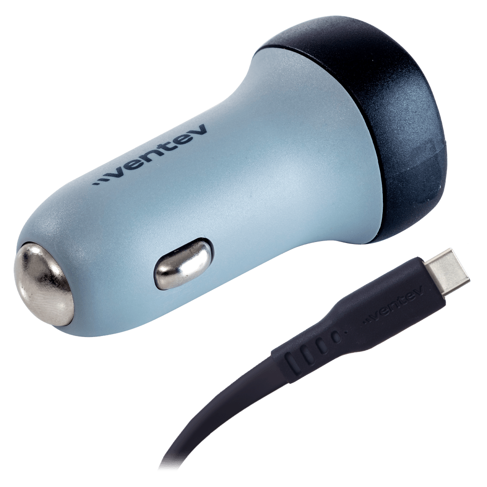 Ventev 30W ULTRAFAST USB C Universal Car Charger and USB C to USB C Cable-White by Ventev