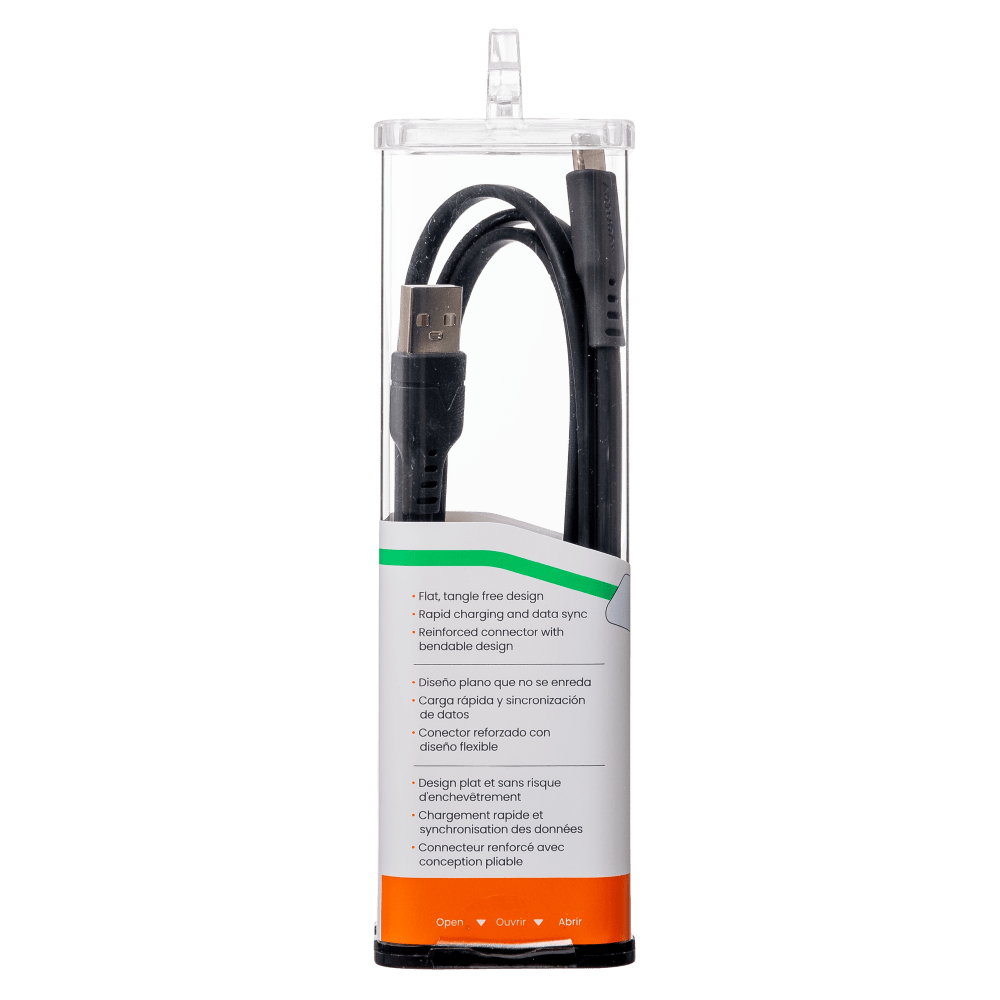 Ventev Flat USB A to USB C High Speed Tangle-Free 3 Foot Cable-- by Ventev