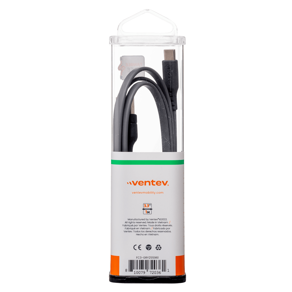 Ventev Flat USB A to USB C High Speed Tangle-Free 3 Foot Cable-- by Ventev