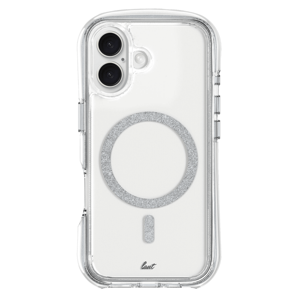 LAUT Aero Sparkle MagSafe Case for Apple iPhone 16-Silver