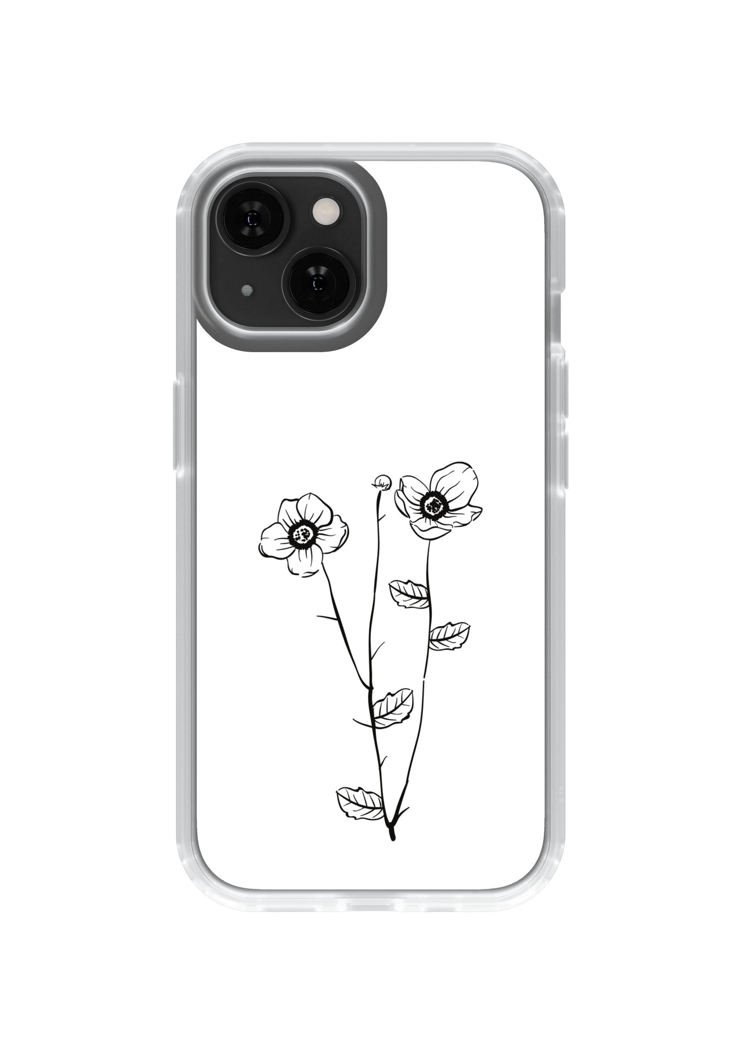 Wild Bloom – Tall Stem Floral Line Art iPhone Case