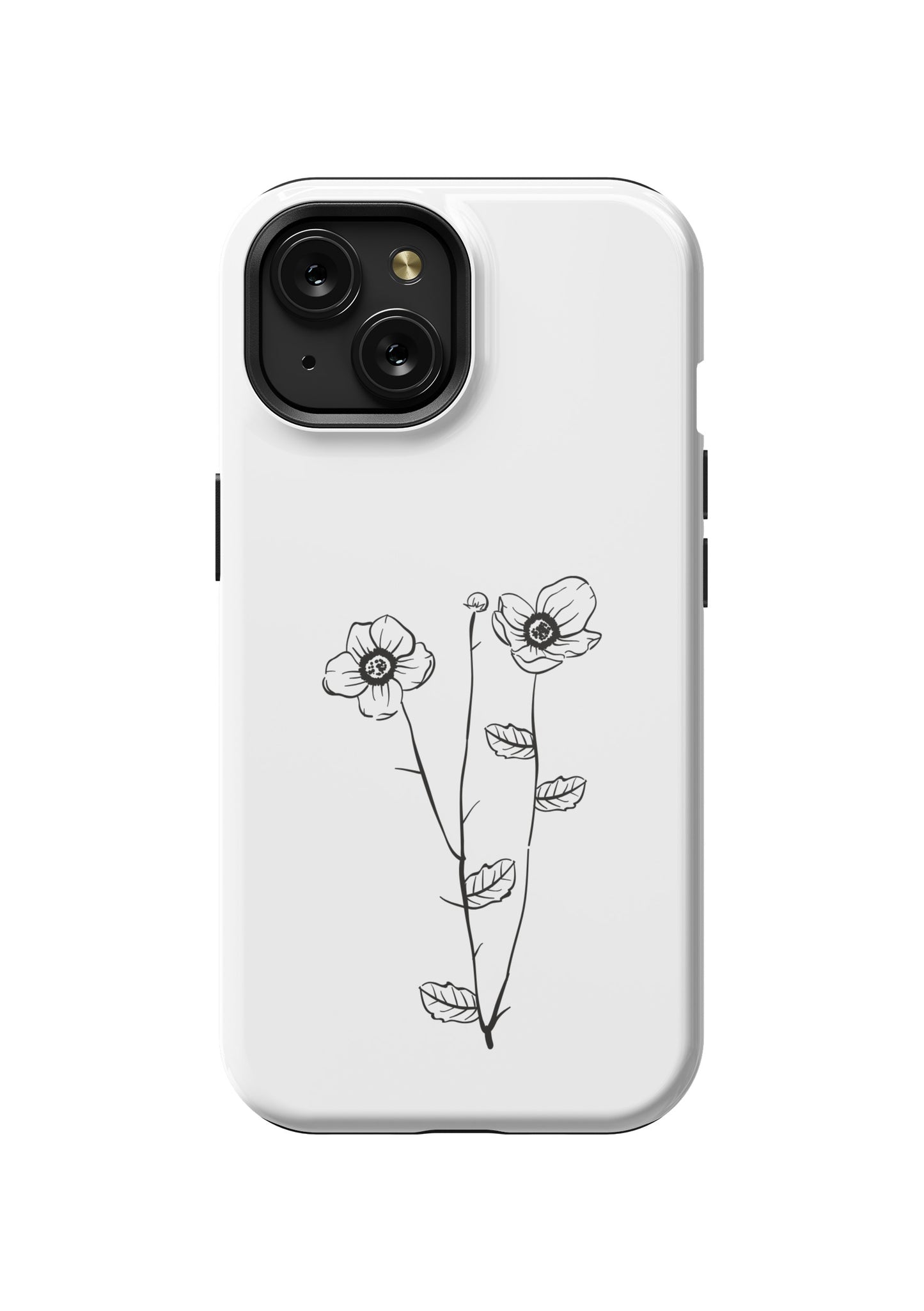 Wild Bloom – Tall Stem Floral Line Art iPhone Case