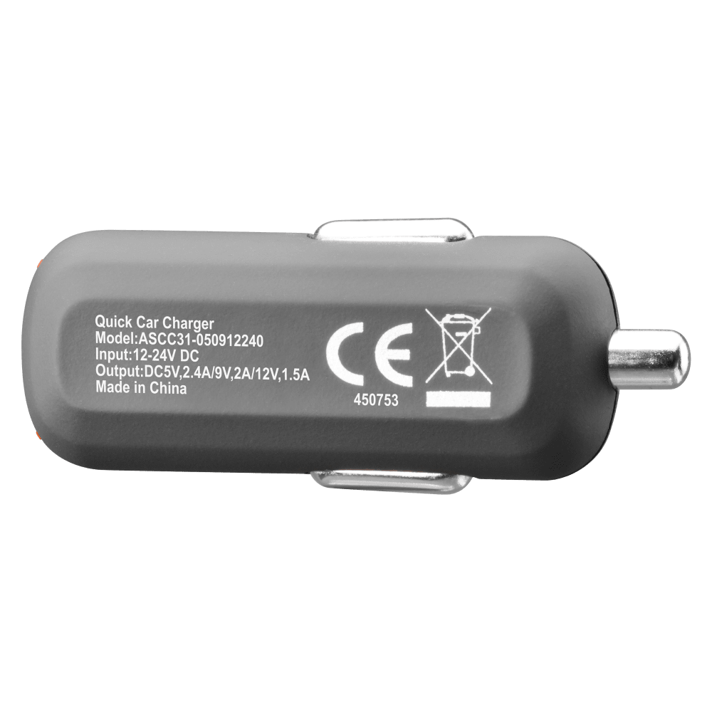 Ventev 24W ULTRAFAST USB A Car Charger and USB A to Micro USB Cable-Gray by Ventev