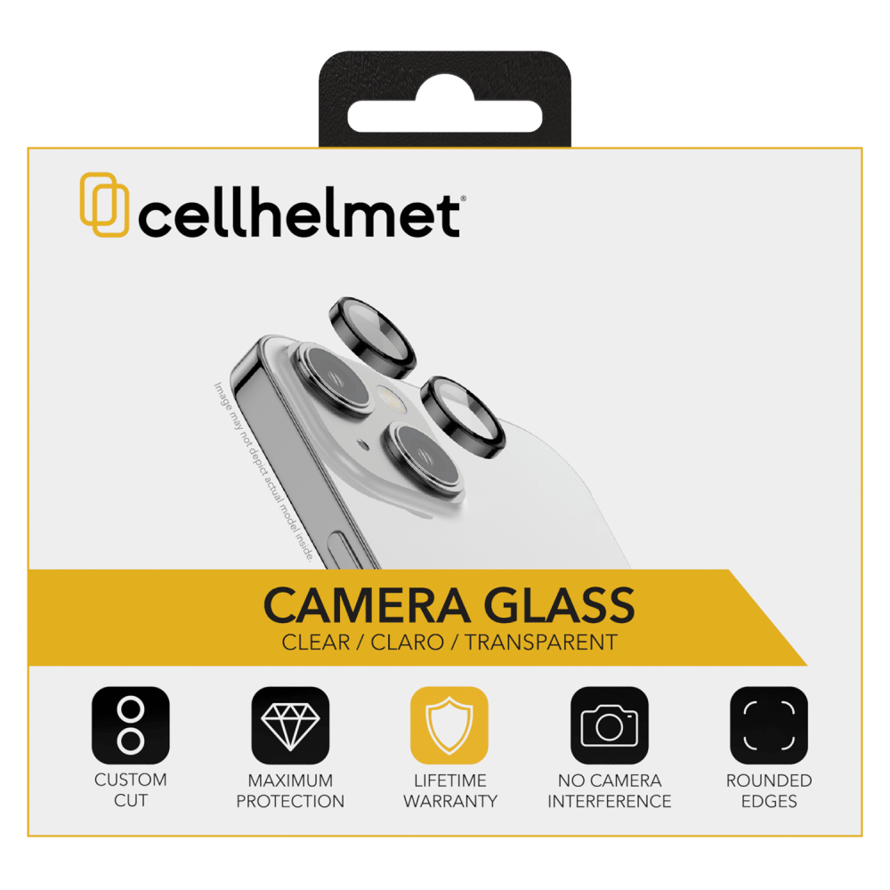 Cellhelmet Tempered Glass Camera Screen Protector for Apple iPhone 15 / iPhone 15 Plus-Clear by Cellhelmet