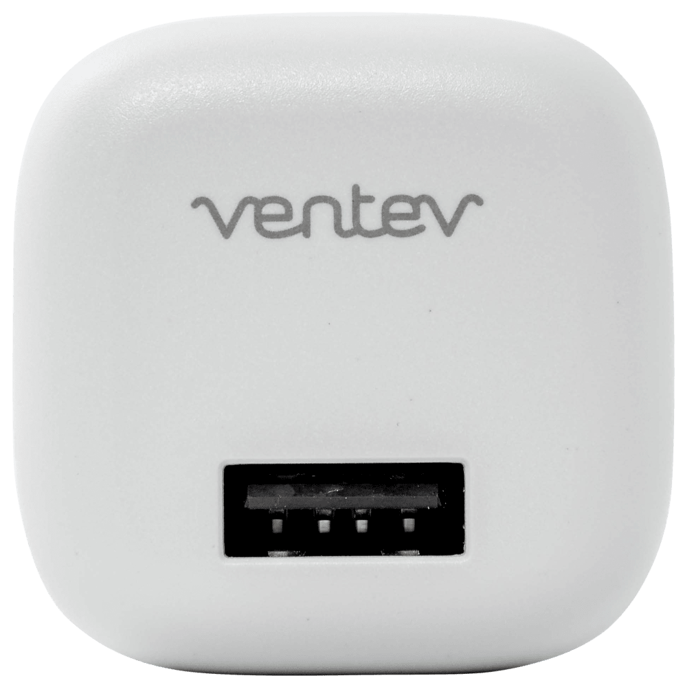 Ventev 12W USB A Universal Mini Wall Charger and USB A to Apple Lightning Cable-White by Ventev