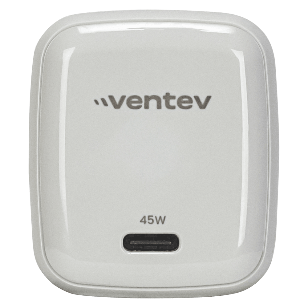 Ventev 45W ULTRAFAST USB C Universal GaN Mini Wall Charger and 240W USB C to USB C Cable-White