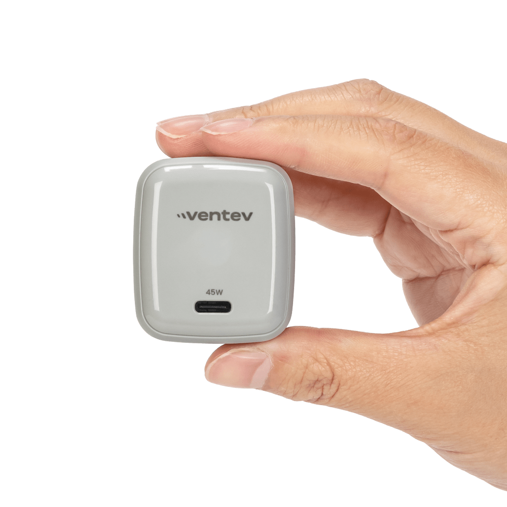 Ventev 45W ULTRAFAST USB C Universal GaN Mini Wall Charger and 240W USB C to USB C Cable-- by Ventev