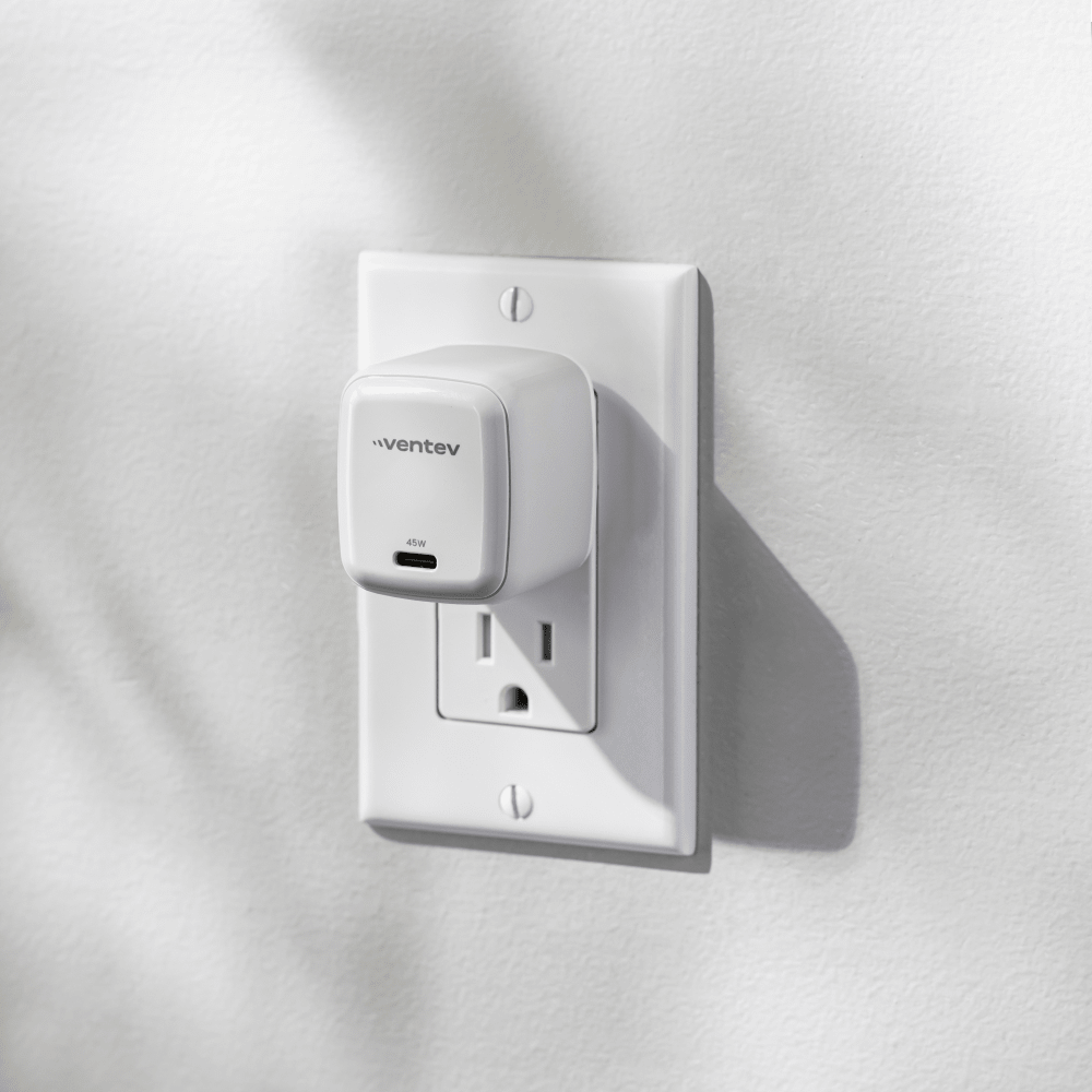Ventev 45W ULTRAFAST USB C Universal GaN Mini Wall Charger and 240W USB C to USB C Cable-- by Ventev