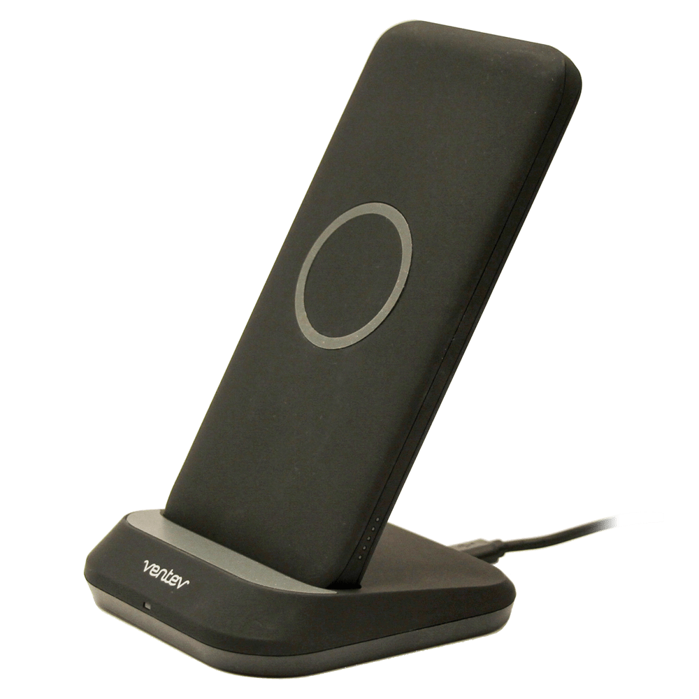 Ventev 10W ULTRAFAST 2 in 1 Charge Stand and 10k mAh Portable Battery-Black by Ventev