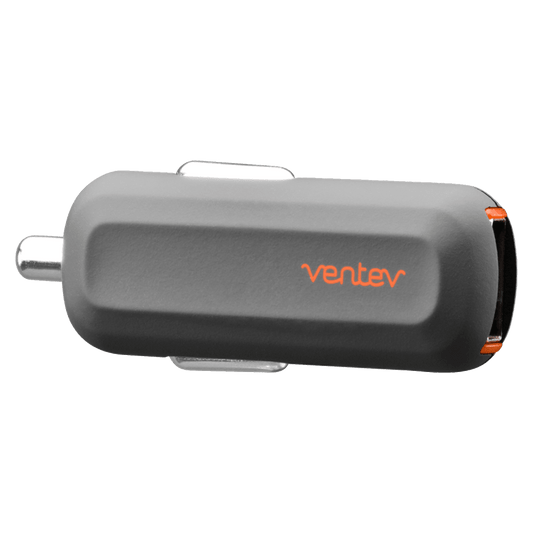 Ventev 12W USB A Mini Car Charger and USB A to Apple Lightning Cable-Gray by Ventev