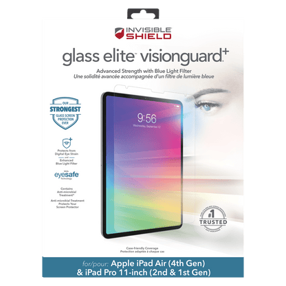 ZAGG InvisibleShield Glass Elite VisionGuard Plus Glass Screen Protector for Apple iPad Pro 11 (2022 / 2021) / Air 10.9 / Air 2022 by ZAGG