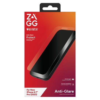 ZAGG InvisibleShield Glass Elite Antimicrobial Anti-Glare Glass Screen Protector for Apple iPhone 15 Pro Max