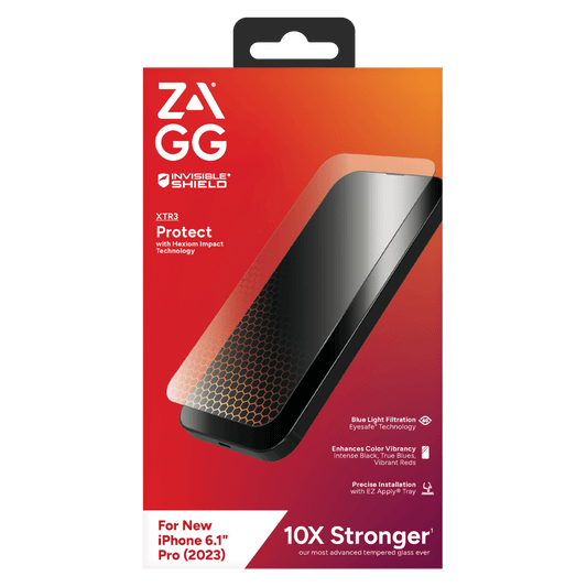 ZAGG InvisibleShield XTR3 Glass Elite Screen Protector for Apple iPhone 15 Pro