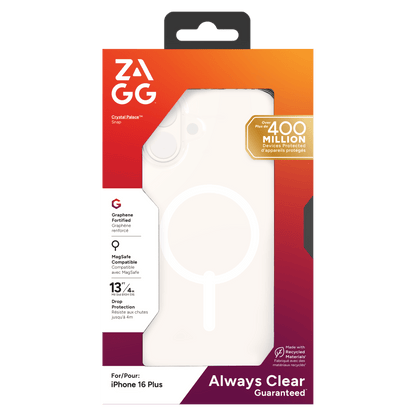 ZAGG Crystal Palace Snap MagSafe Case for Apple iPhone 16 Plus-Clear by ZAGG