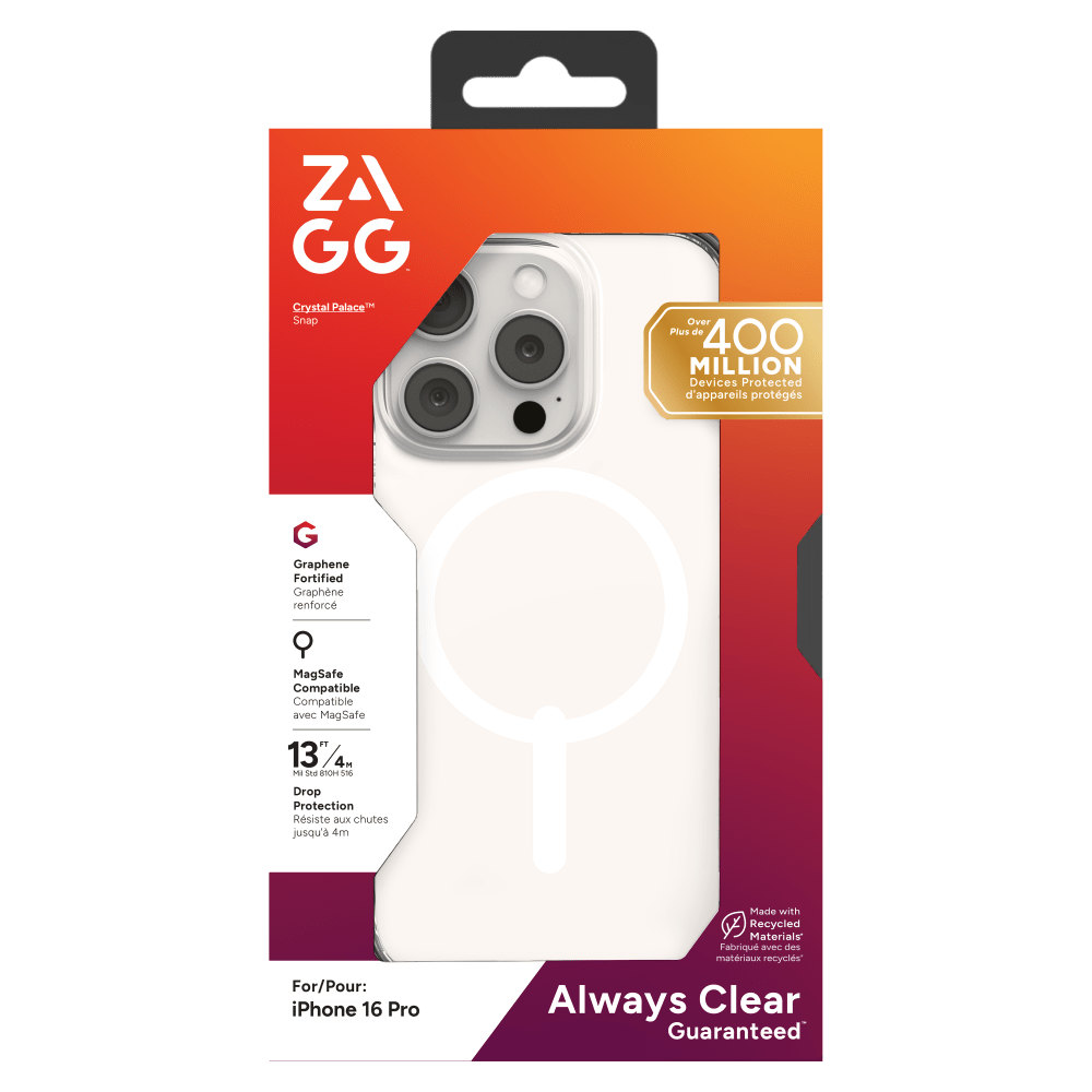 ZAGG Crystal Palace Snap MagSafe Case for Apple iPhone 16 Pro-Clear by ZAGG