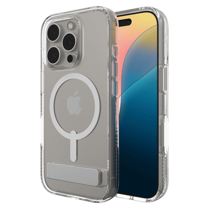 ZAGG Crystal Palace Snap MagSafe Case with Kickstand for Apple iPhone 16 Pro-Clear