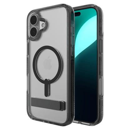ZAGG Santa Cruz Snap MagSafe Case with Kickstand for Apple iPhone 16 Plus-Black