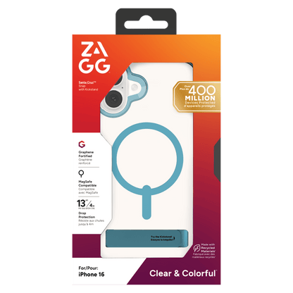 ZAGG Santa Cruz Snap MagSafe Case with Kickstand for Apple iPhone 16-- by ZAGG
