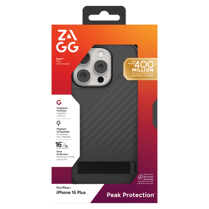 ZAGG Denali Snap MagSafe Case with Kickstand for Apple iPhone 16 Plus-- by ZAGG
