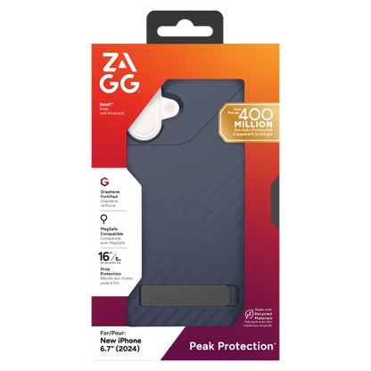 ZAGG Denali Snap MagSafe Case with Kickstand for Apple iPhone 16 Plus-- by ZAGG