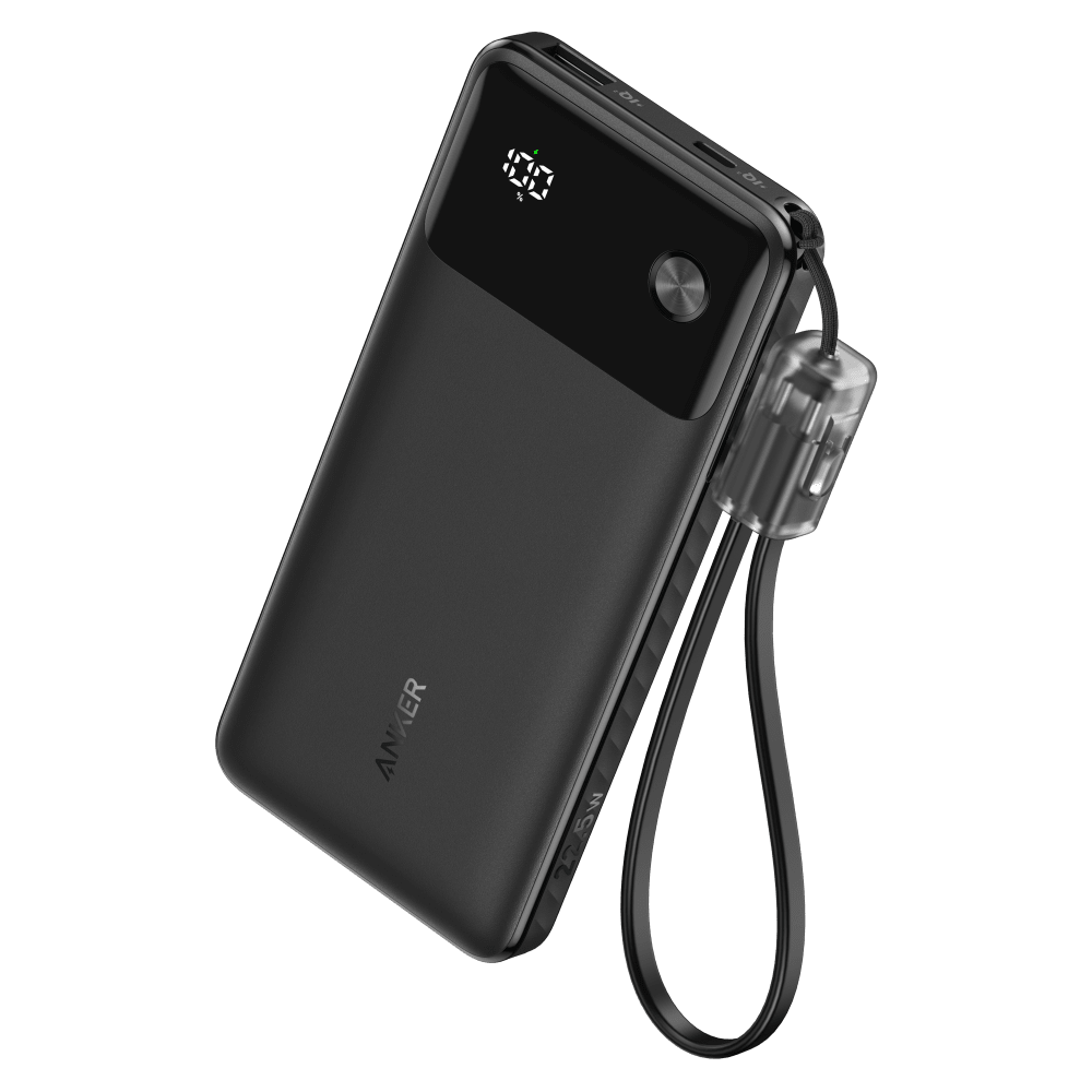 Anker Power Bank 10,000 mAH 22.5W with USB C to USB C Cable Black
