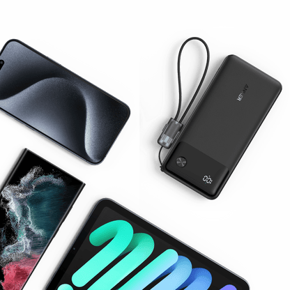 Anker Power Bank 10,000 mAH 22.5W with USB C to USB C Cable Black by Anker