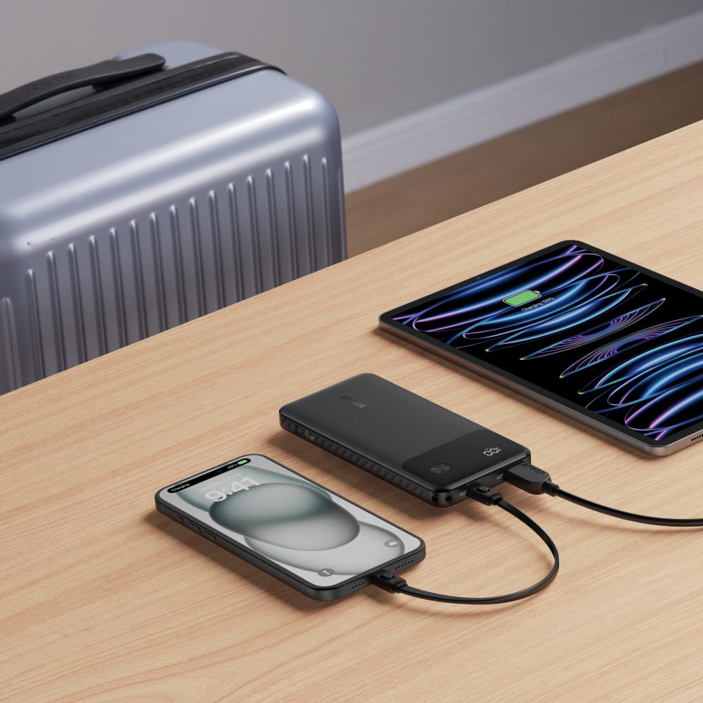 Anker Power Bank 10,000 mAH 22.5W with USB C to USB C Cable Black by Anker